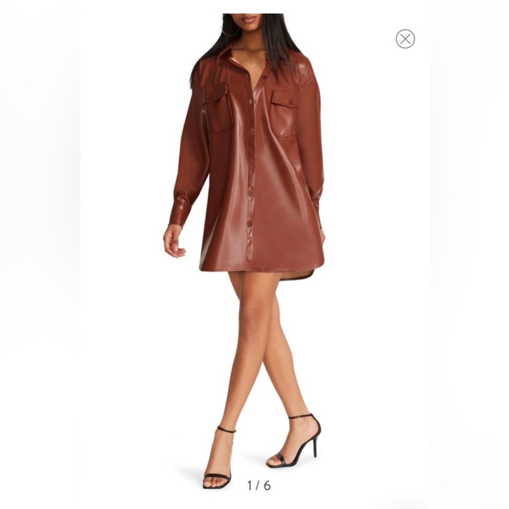 BB Dakota By Steve Madden Faux Leather Shacket/Dress